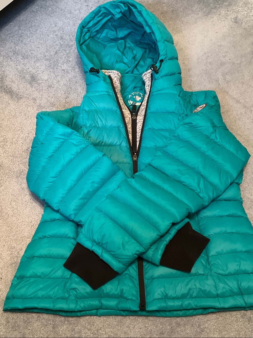 Halitech Teal Hooded Puffer Jacket - Lightweight Warmth